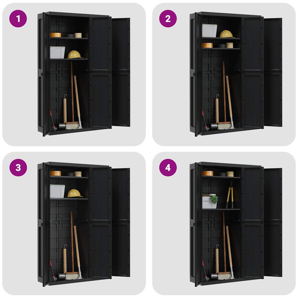 haveskab 97x37x165 cm PP sort
