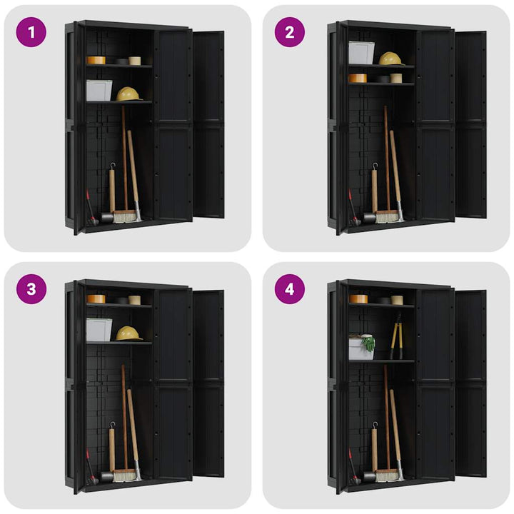 haveskab 97x37x165 cm PP sort
