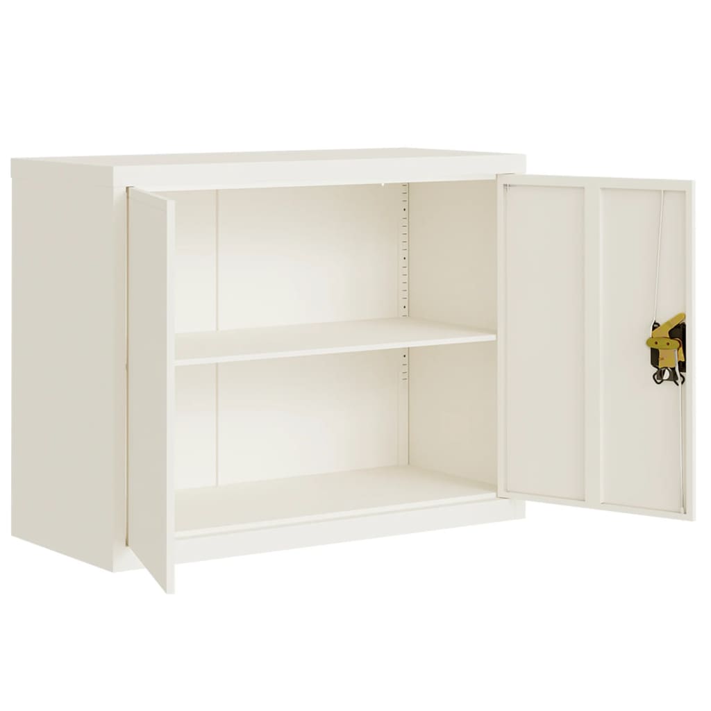 arkivskab 90x40x70 cm stål hvid
