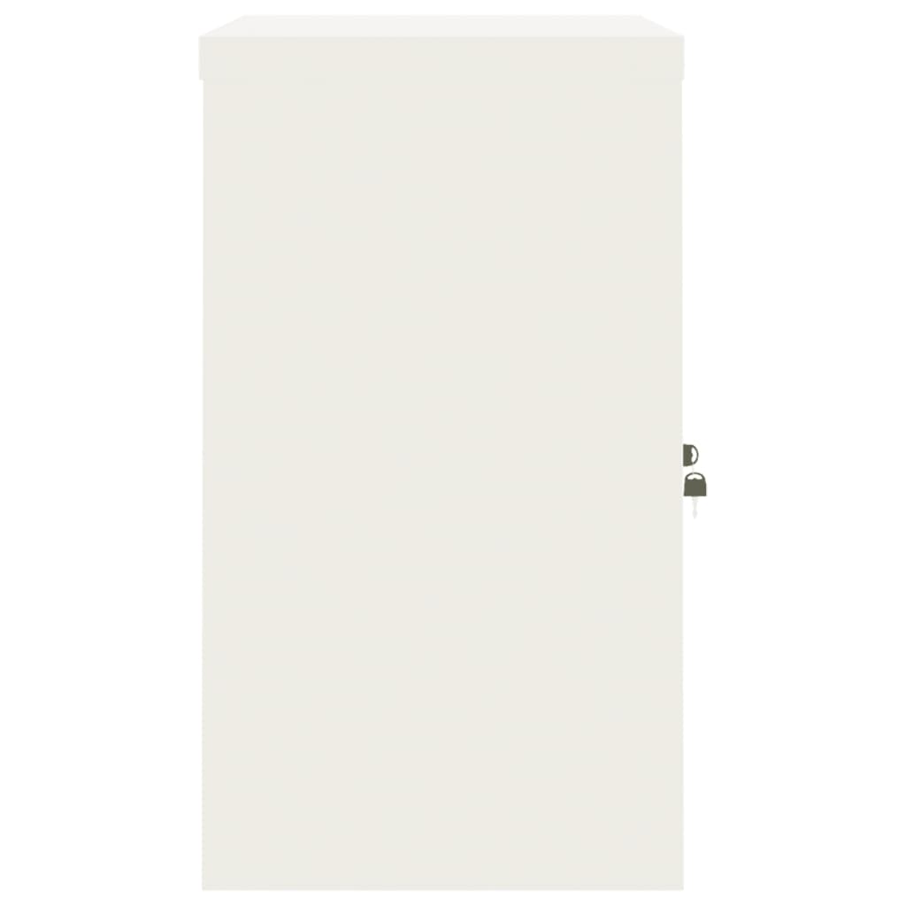 arkivskab 90x40x70 cm stål hvid