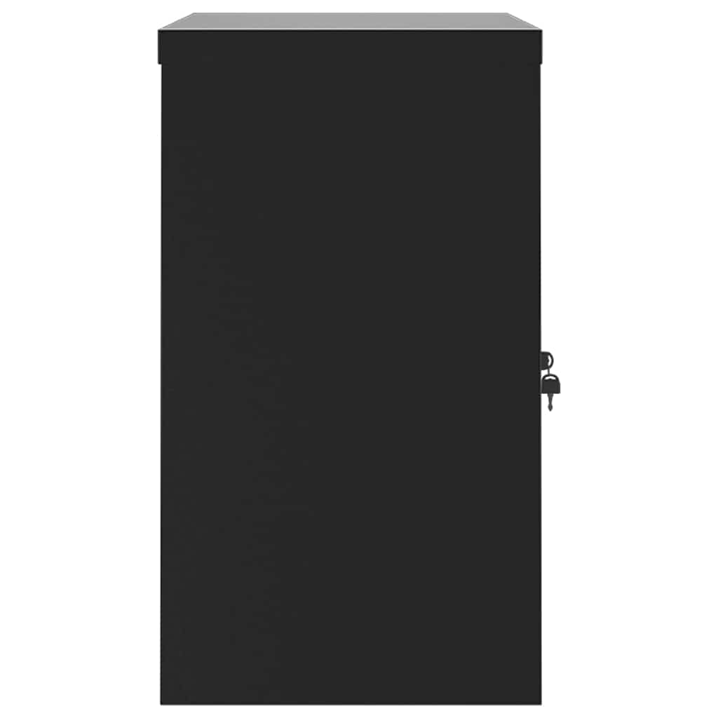 arkivskab 90x40x70 cm stål sort