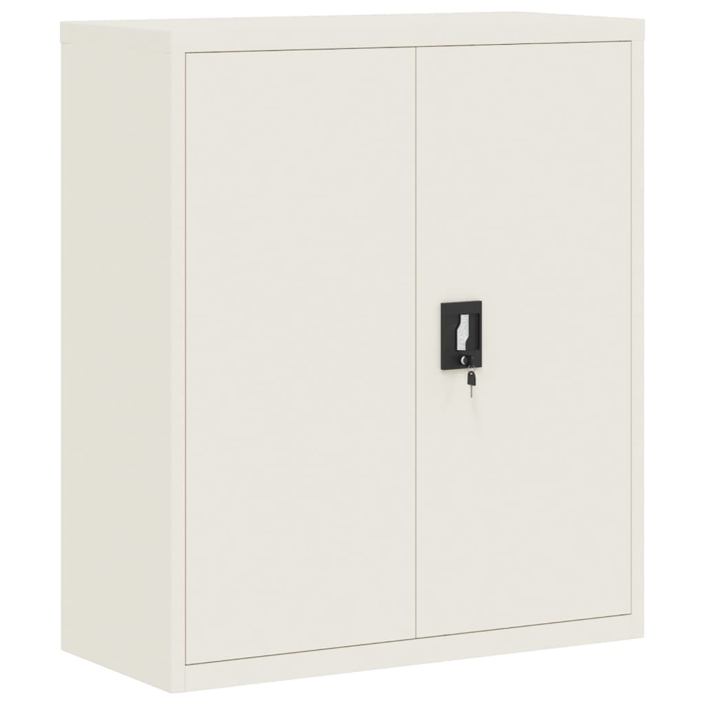 arkivskab 90x40x105 cm stål hvid