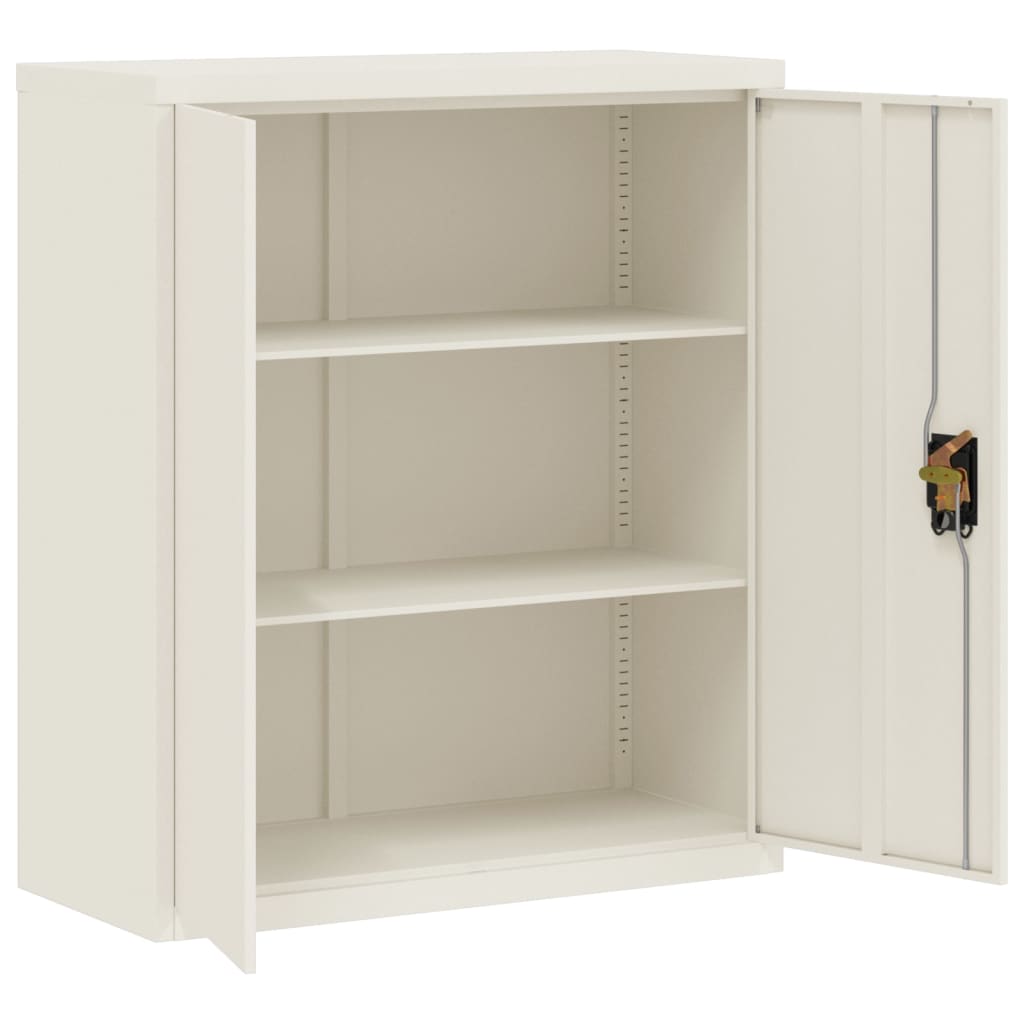 arkivskab 90x40x105 cm stål hvid