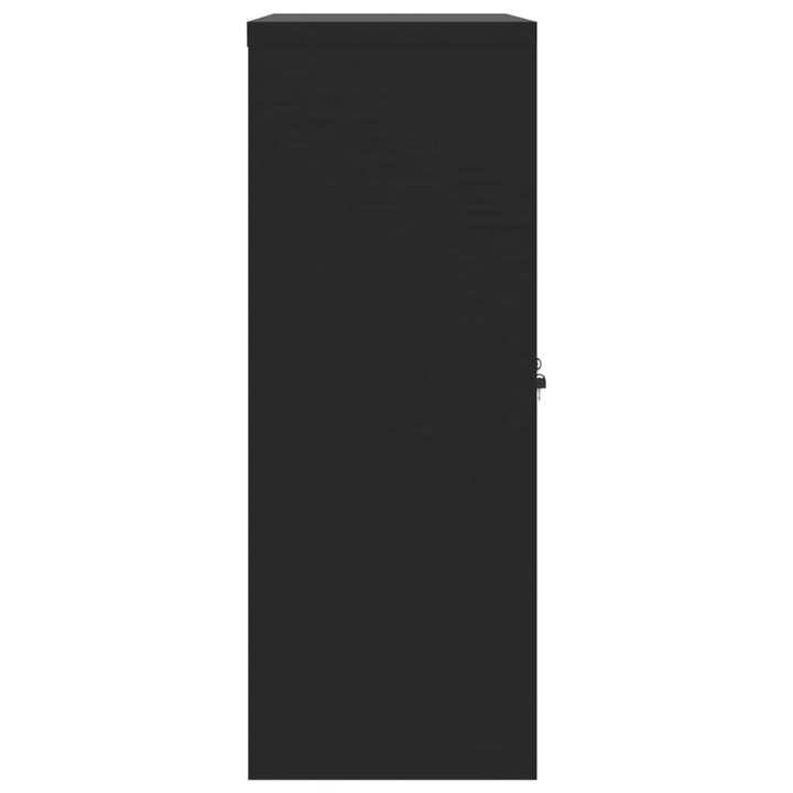 arkivskab 90x40x105 cm stål sort