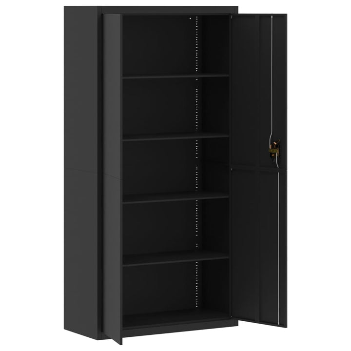 arkivskab 90x40x180 cm stål sort