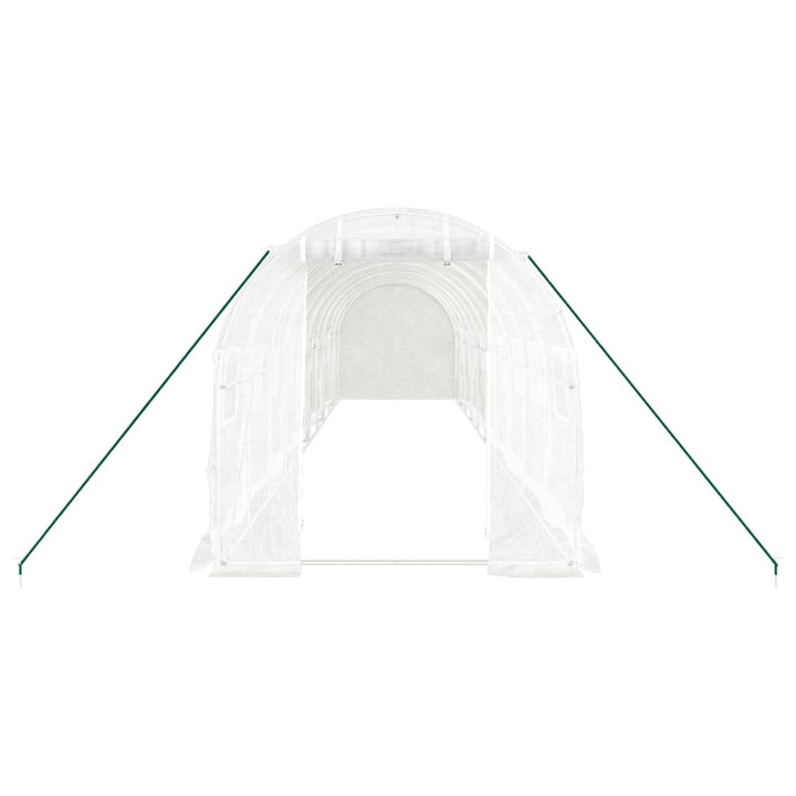drivhus med stålstel 20 m² 10x2x2 m hvid