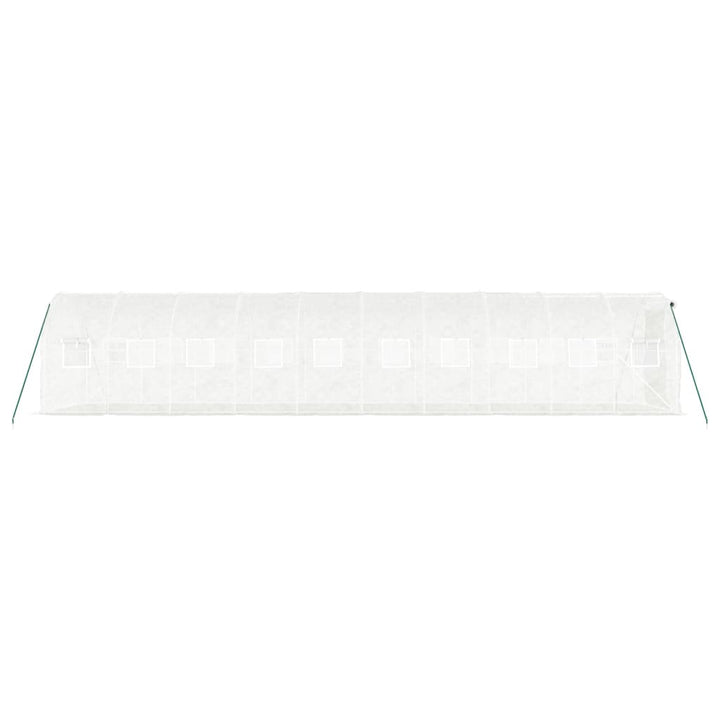 drivhus med stålstel 20 m² 10x2x2 m hvid