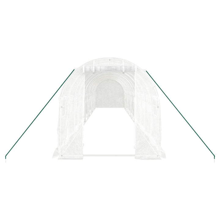 drivhus med stålstel 24 m² 12x2x2 m hvid
