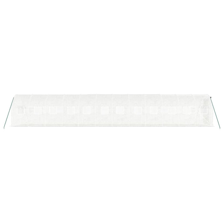 drivhus med stålstel 24 m² 12x2x2 m hvid