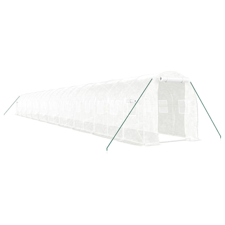 drivhus med stålstel 40 m² 20x2x2 m hvid