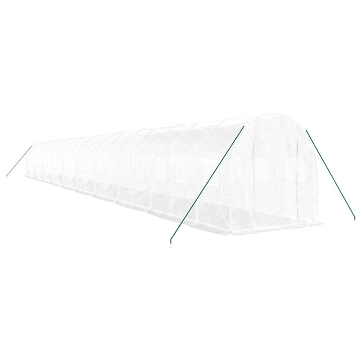 drivhus med stålstel 40 m² 20x2x2 m hvid