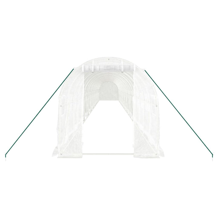 drivhus med stålstel 40 m² 20x2x2 m hvid