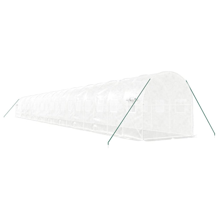 drivhus med stålstel 40 m² 20x2x2 m hvid