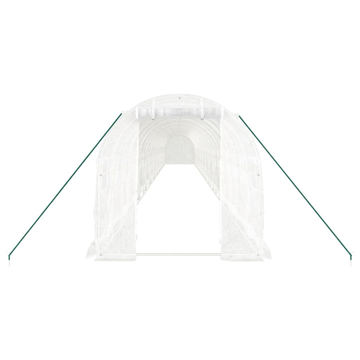 drivhus med stålstel 44 m² 22x2x2 m hvid