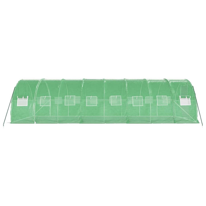 drivhus med stålstel 24 m² 8x3x2 m grøn