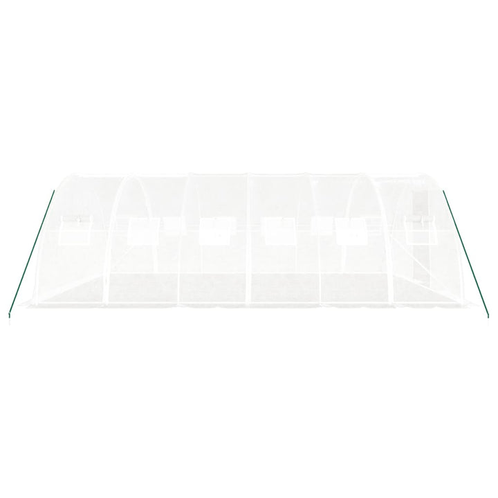 drivhus med stålstel 24 m² 6x4x2 m hvid