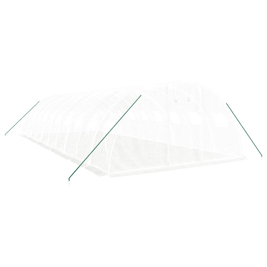 drivhus med stålstel 40 m² 10x4x2 m hvid