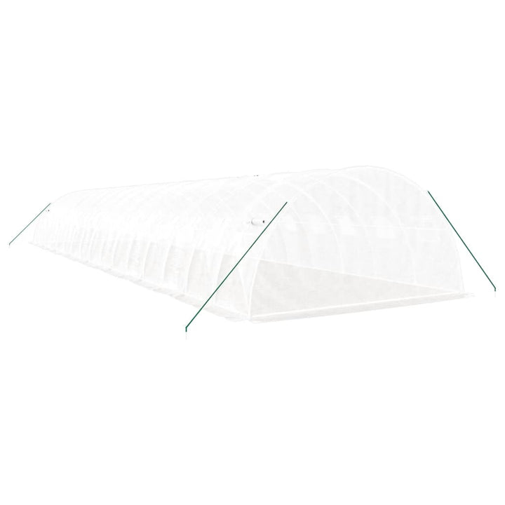 drivhus med stålstel 64 m² 16x4x2 m hvid