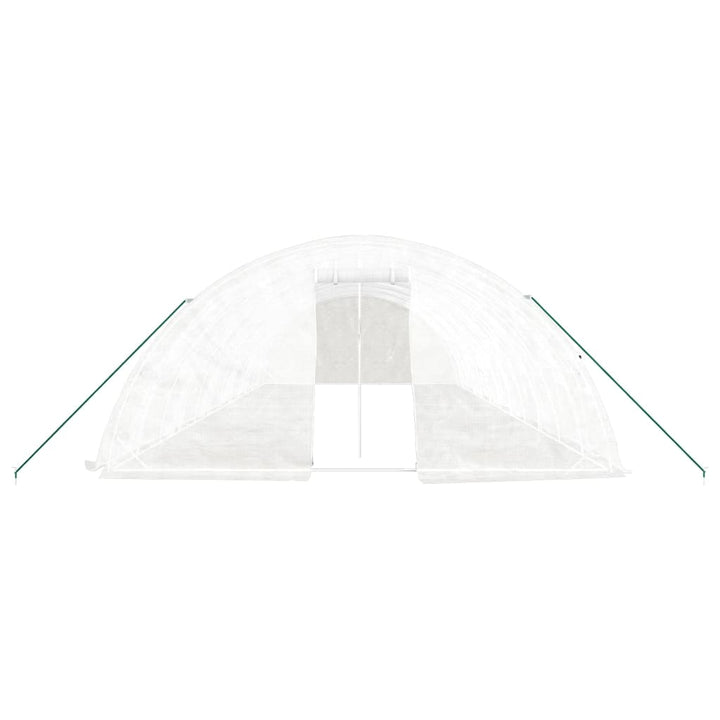drivhus med stålstel 60 m² 12x5x2,3 m hvid