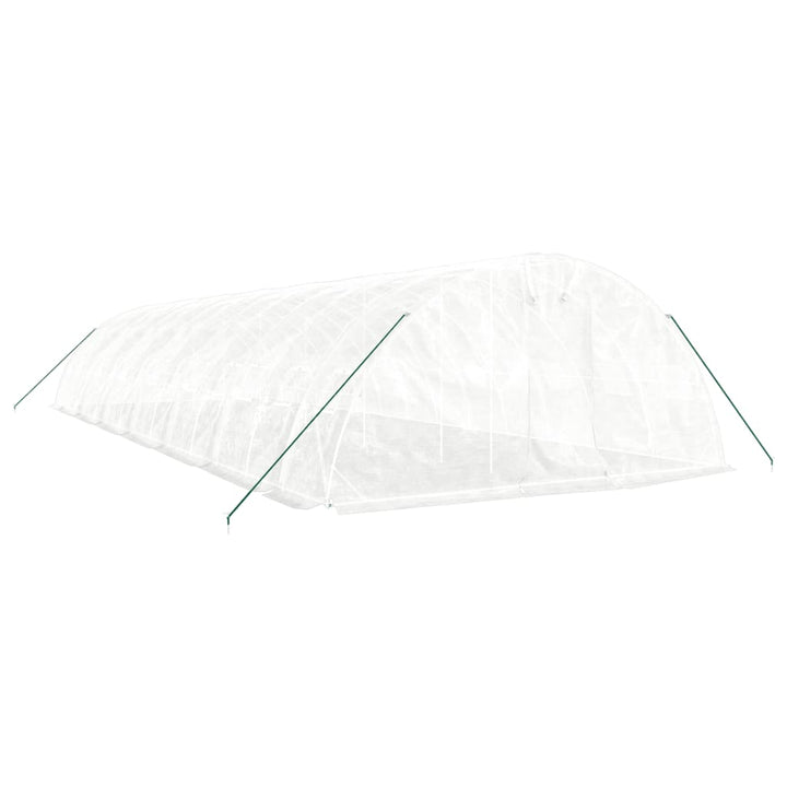 drivhus med stålstel 70 m² 14x5x2,3 m hvid