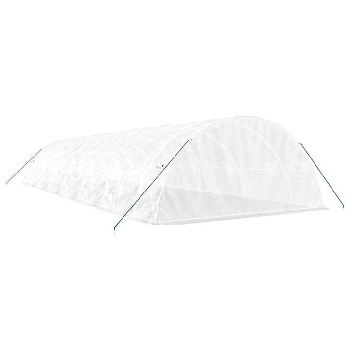 drivhus med stålstel 70 m² 14x5x2,3 m hvid