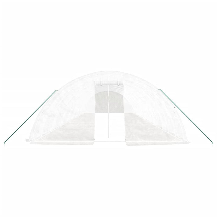 drivhus med stålstel 80 m² 16x5x2,3 m hvid