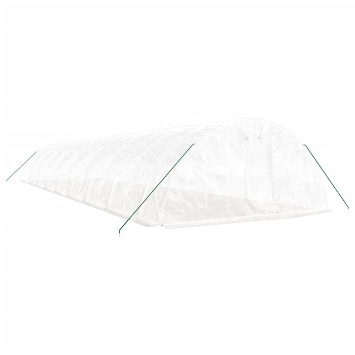 drivhus med stålstel 90 m² 18x5x2,3 m hvid