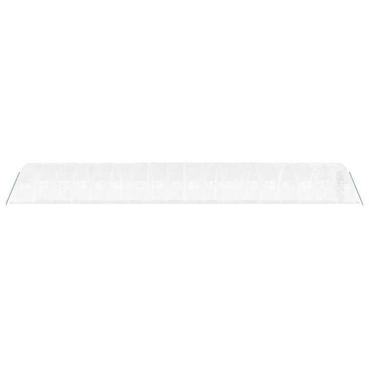 drivhus med stålstel 90 m² 18x5x2,3 m hvid