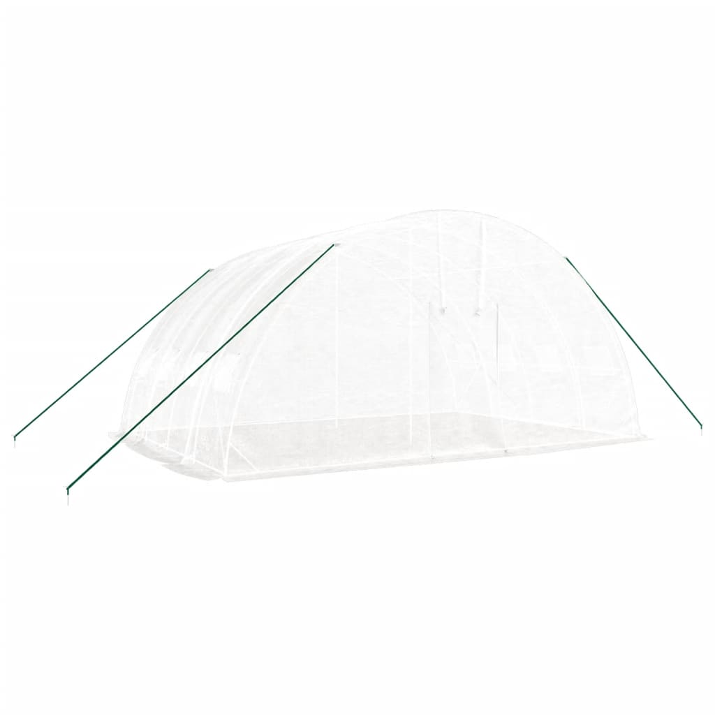 drivhus med stålramme hvid 24 m² 6x4x2,85 m