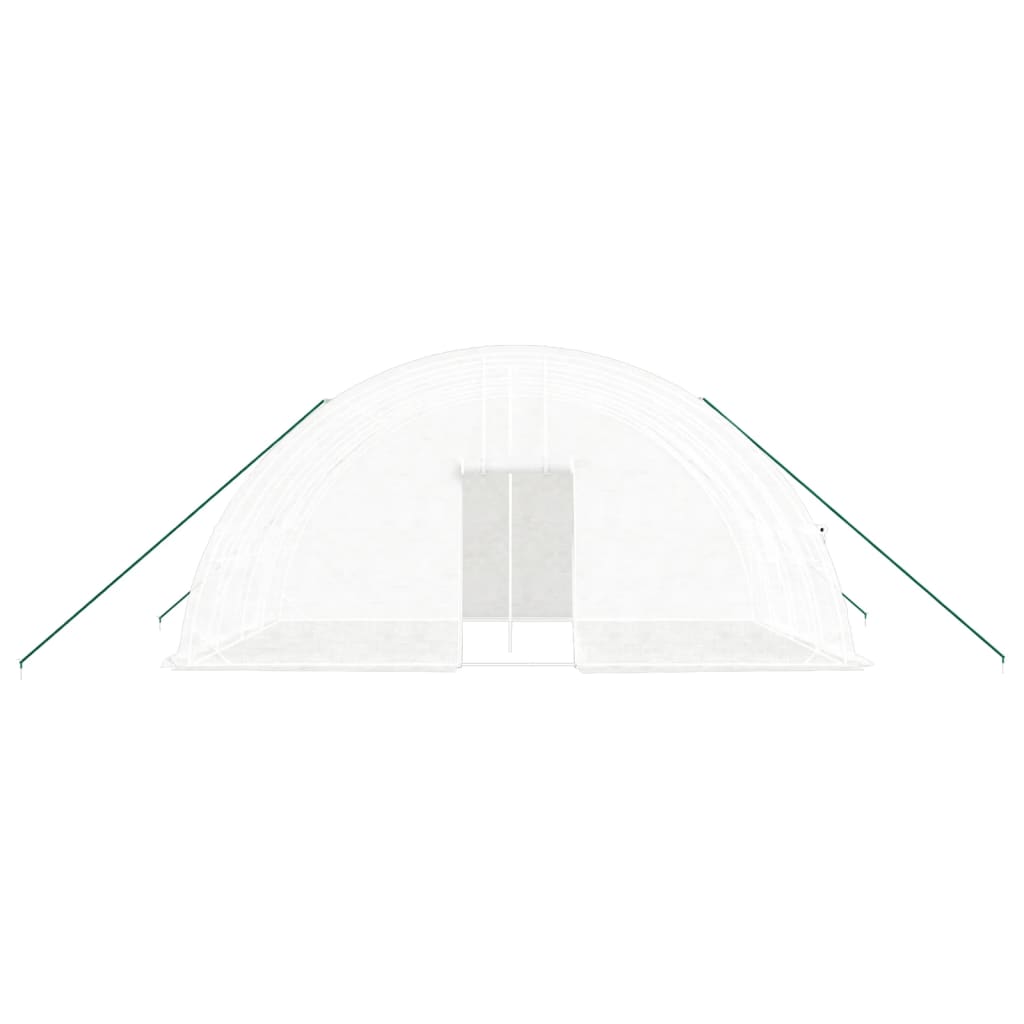 drivhus med stålramme hvid 24 m² 6x4x2,85 m