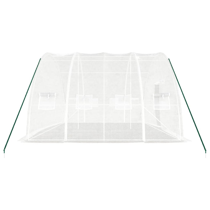 drivhus med stålramme hvid 24 m² 6x4x2,85 m