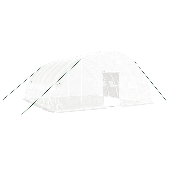 drivhus med stålstel 36 m² 6x6x2,85 m hvid
