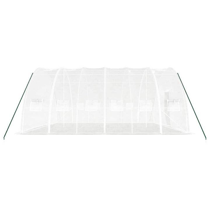 drivhus med stålstel 36 m² 6x6x2,85 m hvid
