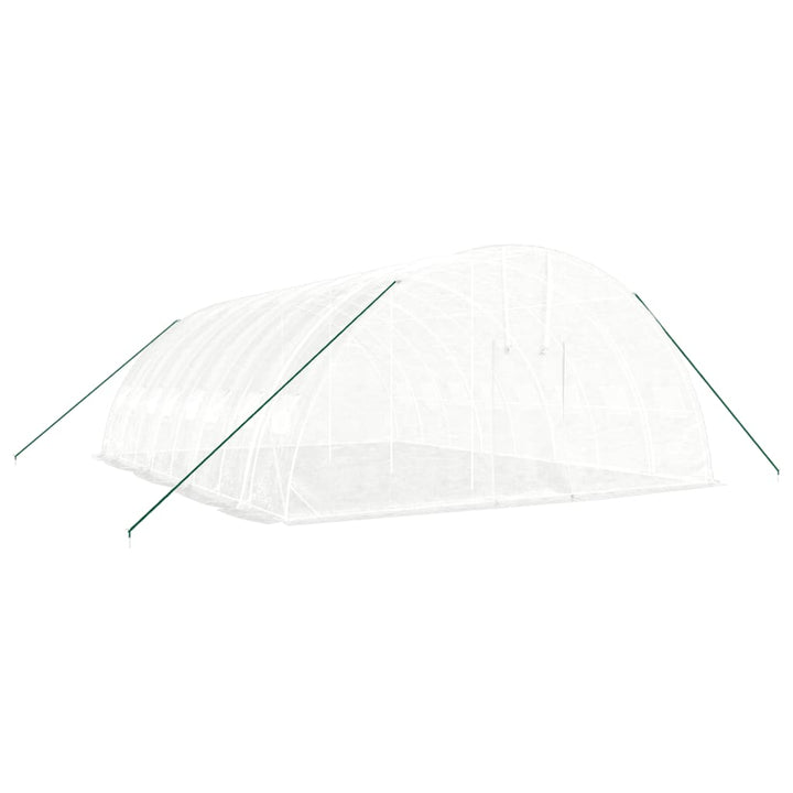 drivhus med stålstel 48 m² 8x6x2,85 m hvid