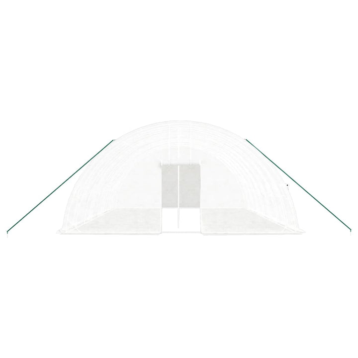 drivhus med stålstel 48 m² 8x6x2,85 m hvid