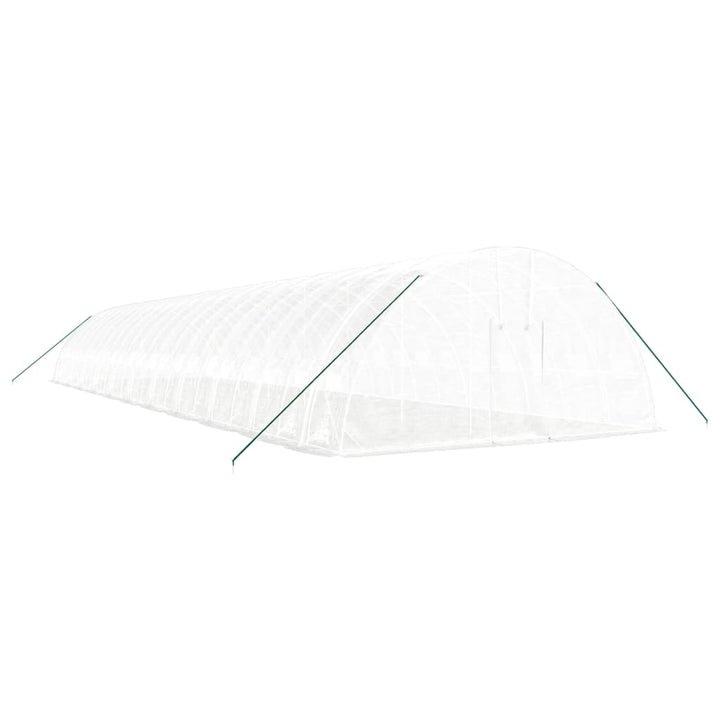drivhus med stålstel 132 m² 22x6x2,85 m hvid