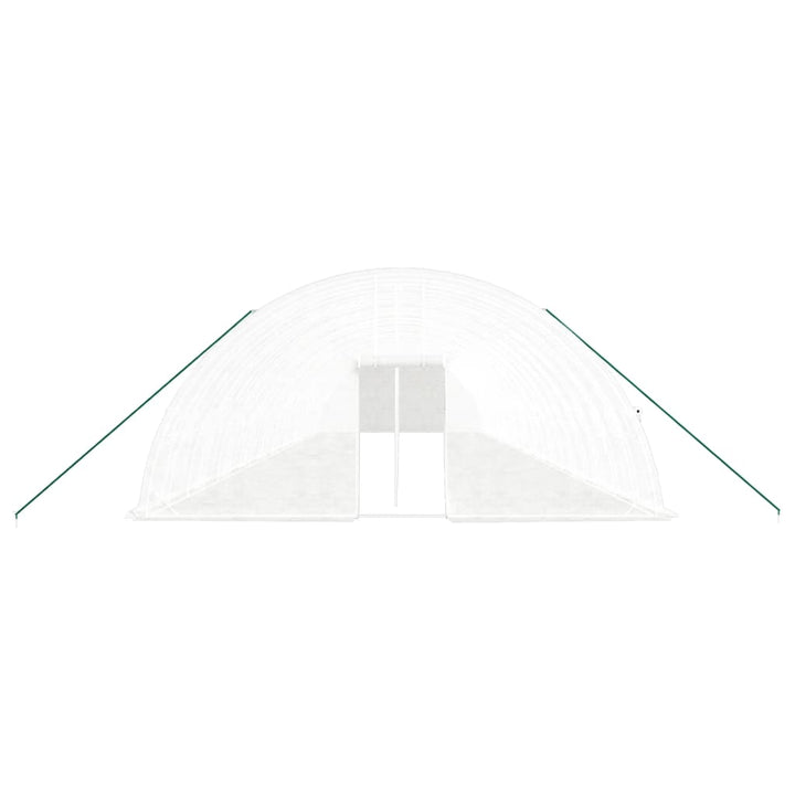 drivhus med stålstel 132 m² 22x6x2,85 m hvid