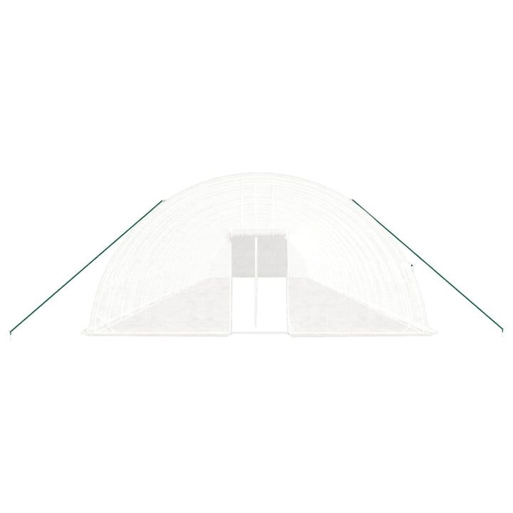 drivhus med stålstel 144 m² 24x6x2,85 m hvid