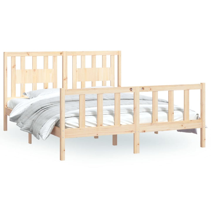 sengeramme med sengegavl 160x200 cm massivt fyrretræ