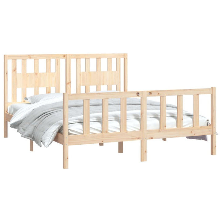 sengeramme med sengegavl 160x200 cm massivt fyrretræ