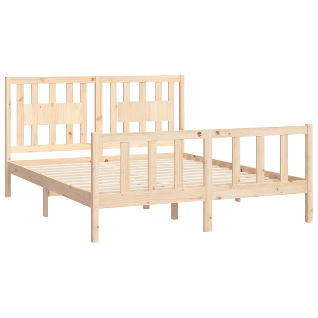 sengeramme med sengegavl 160x200 cm massivt fyrretræ