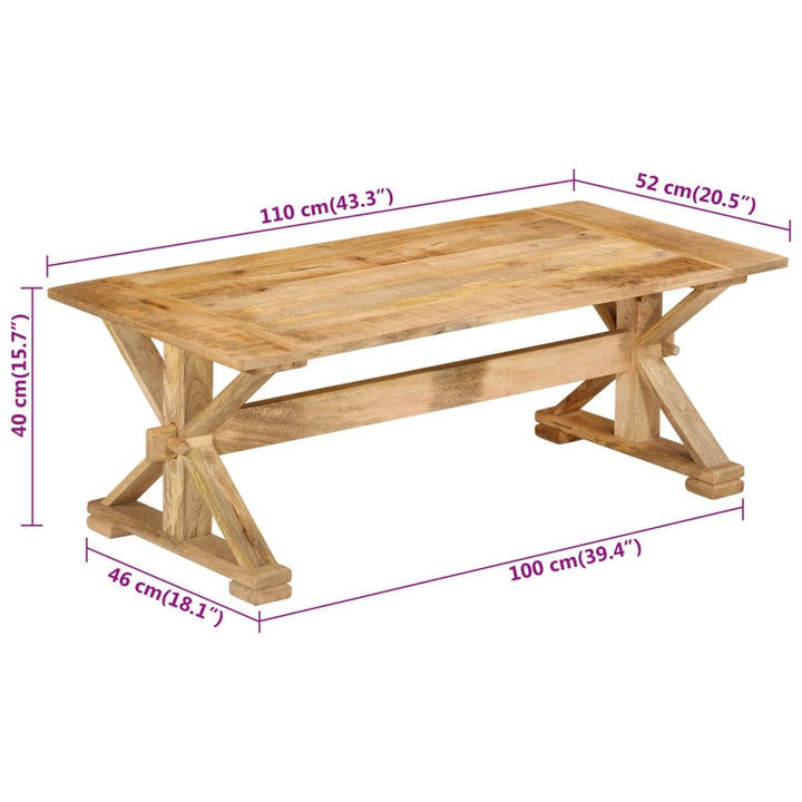 sofabord 110x52x40 cm massivt mangotræ