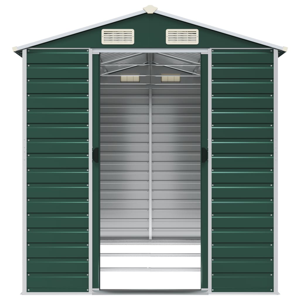 haveskur grøn 191x300x198 cm galvaniseret stål