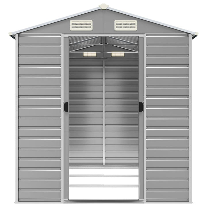 haveskur lysegrå 191x300x198 cm galvaniseret stål