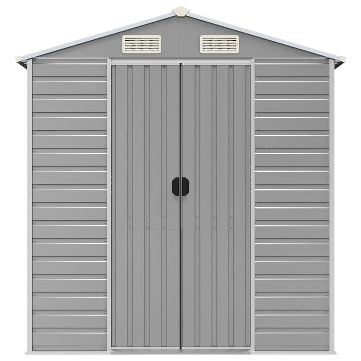 haveskur lysegrå 191x385x198 cm galvaniseret stål