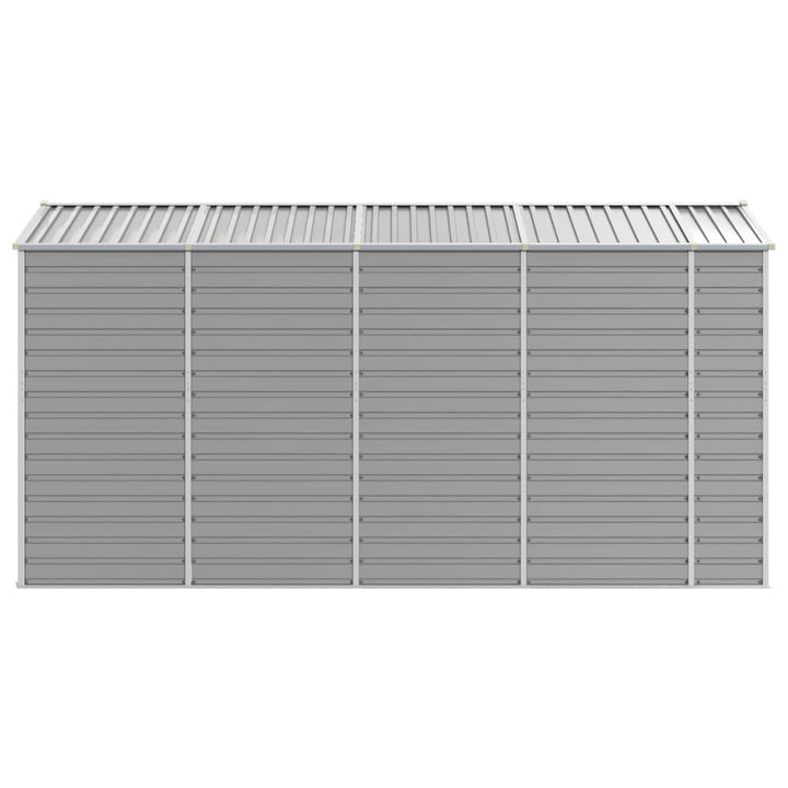 haveskur lysegrå 191x385x198 cm galvaniseret stål
