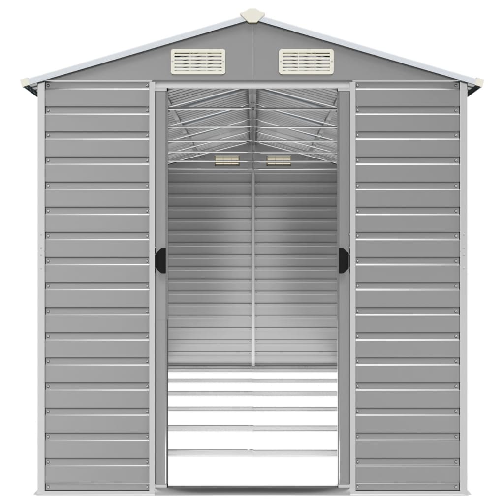 haveskur lysegrå 191x555x198 cm galvaniseret stål