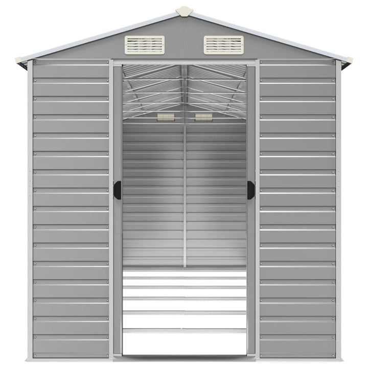 haveskur lysegrå 191x555x198 cm galvaniseret stål