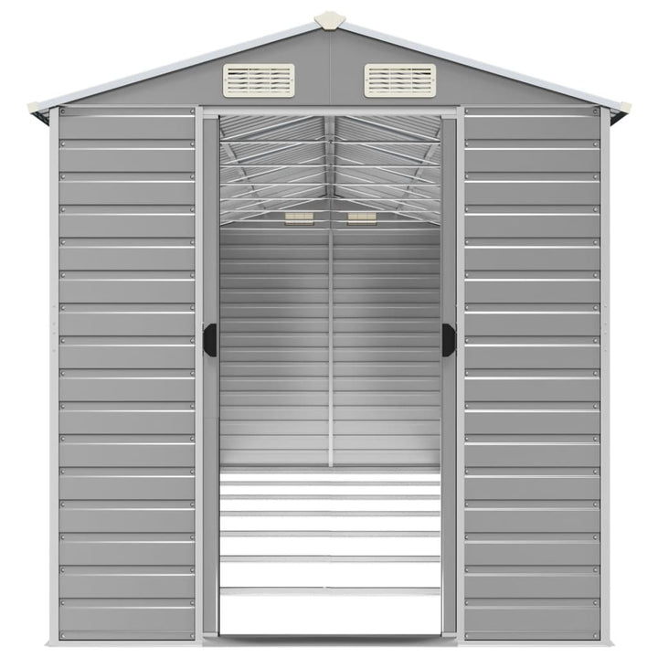 haveskur lysegrå 191x640x198 cm galvaniseret stål