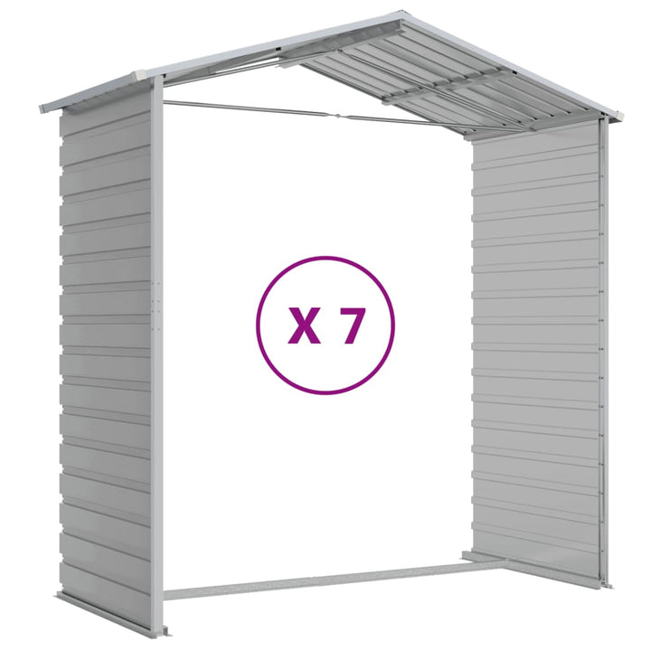 haveskur lysegrå 191x640x198 cm galvaniseret stål